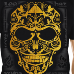Calavera Metalizada Dorada Unisex